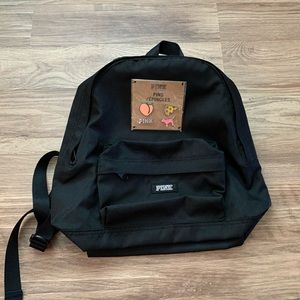 Black Victoria’s Secret Mini Backpack with Pins